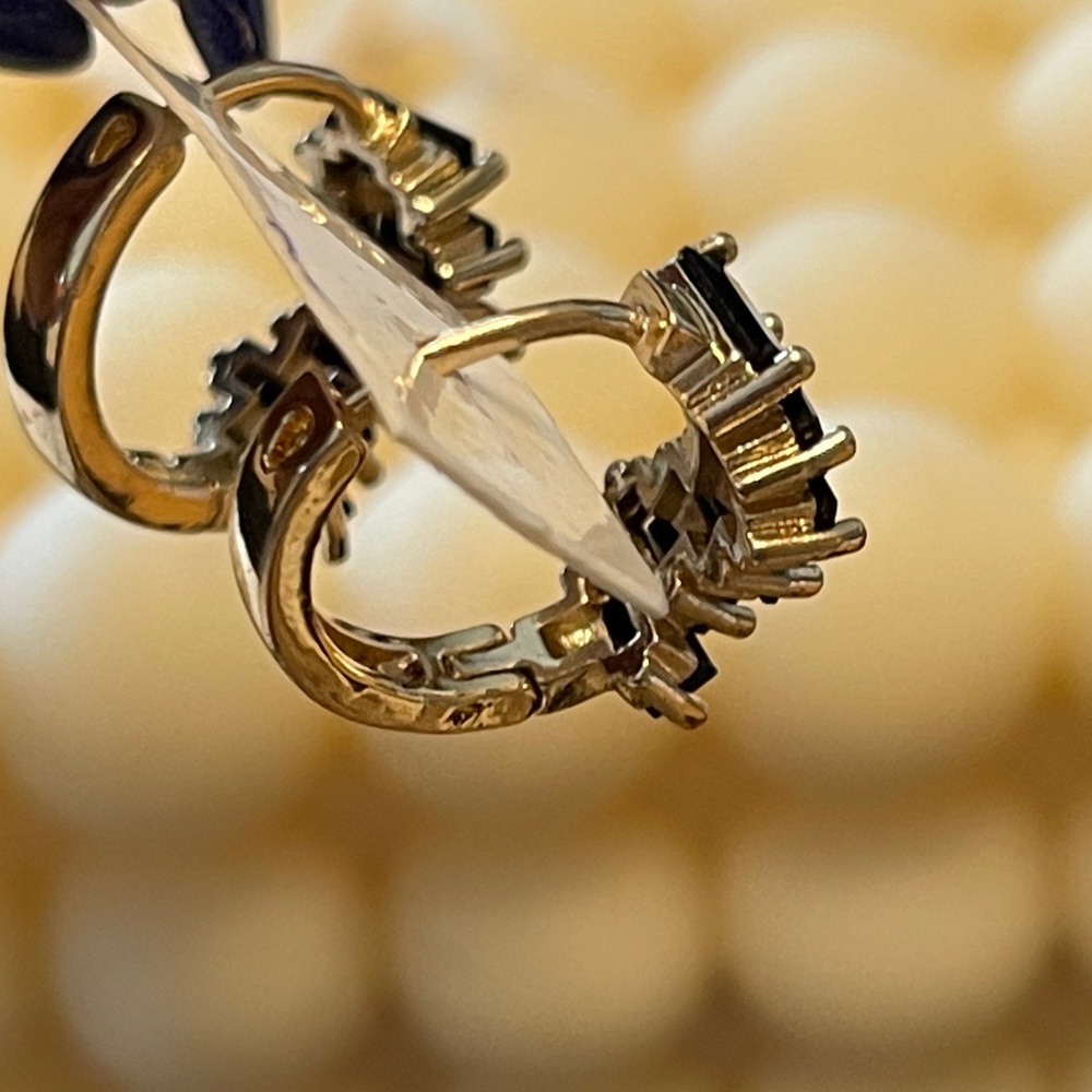 Black 14K Gold Plated Earrings - Picture 4 of 8